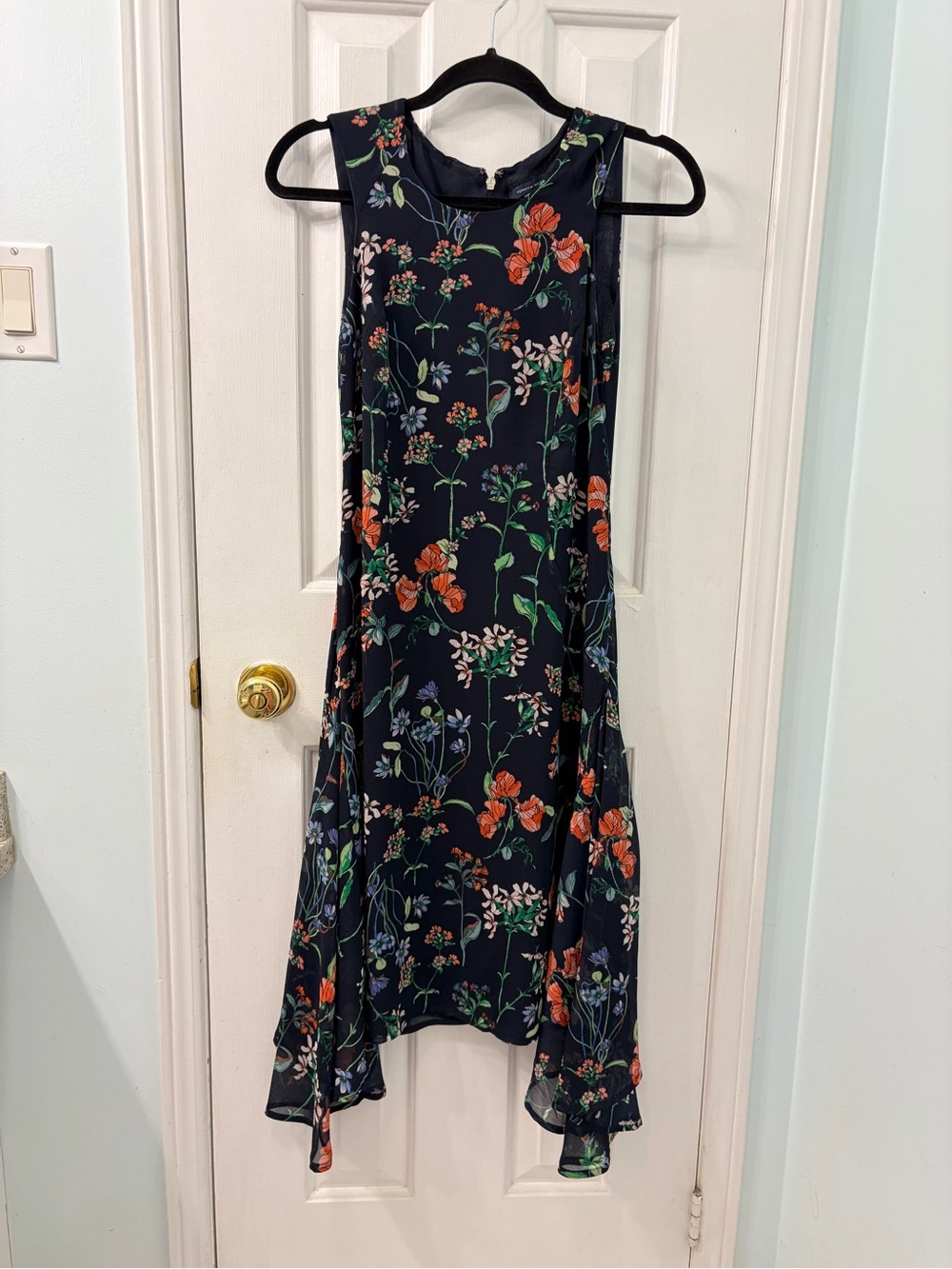 Tommy Hilfiger Navy Floral Sleeveless A-Line Dress